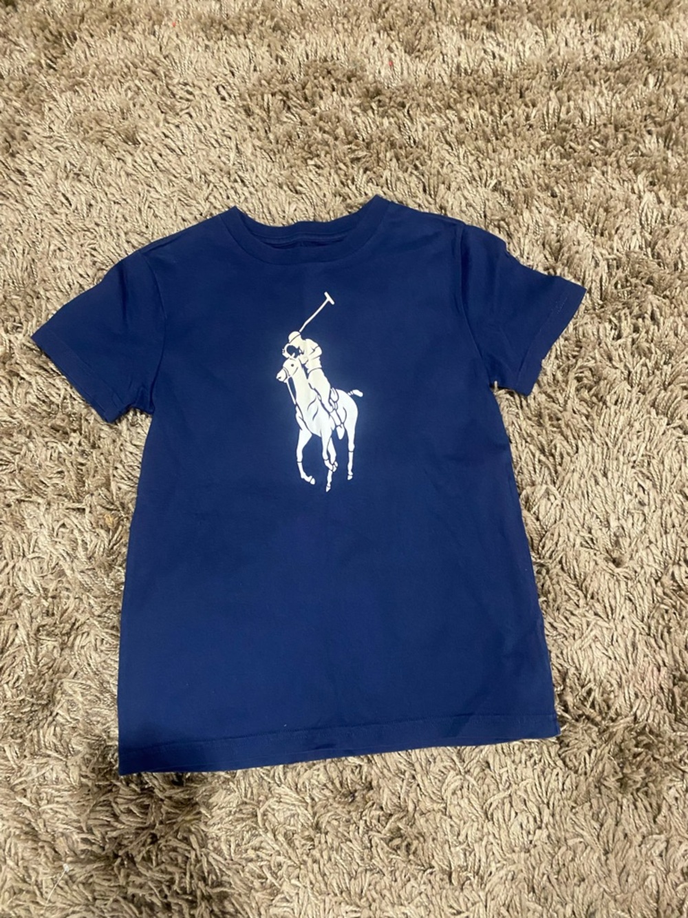 Polo by Ralph Lauren Navy Tee with White Polo Player Logo